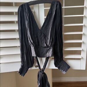 Banana Republic Black Textured Blouse